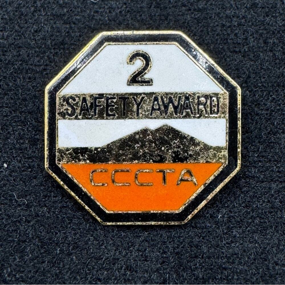 County Connection Contra Costa Bus Transit Safety 2 Year Octagon Pin Pinback